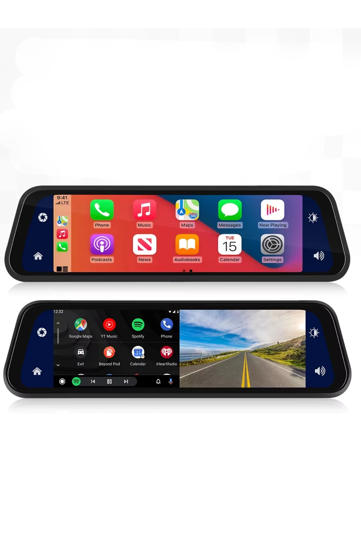 Leerfei Lf-966 4K Gece Görüşlü Akıllı Dikiz Aynası Araç İçi Kamera - Kablosuz CarPlay