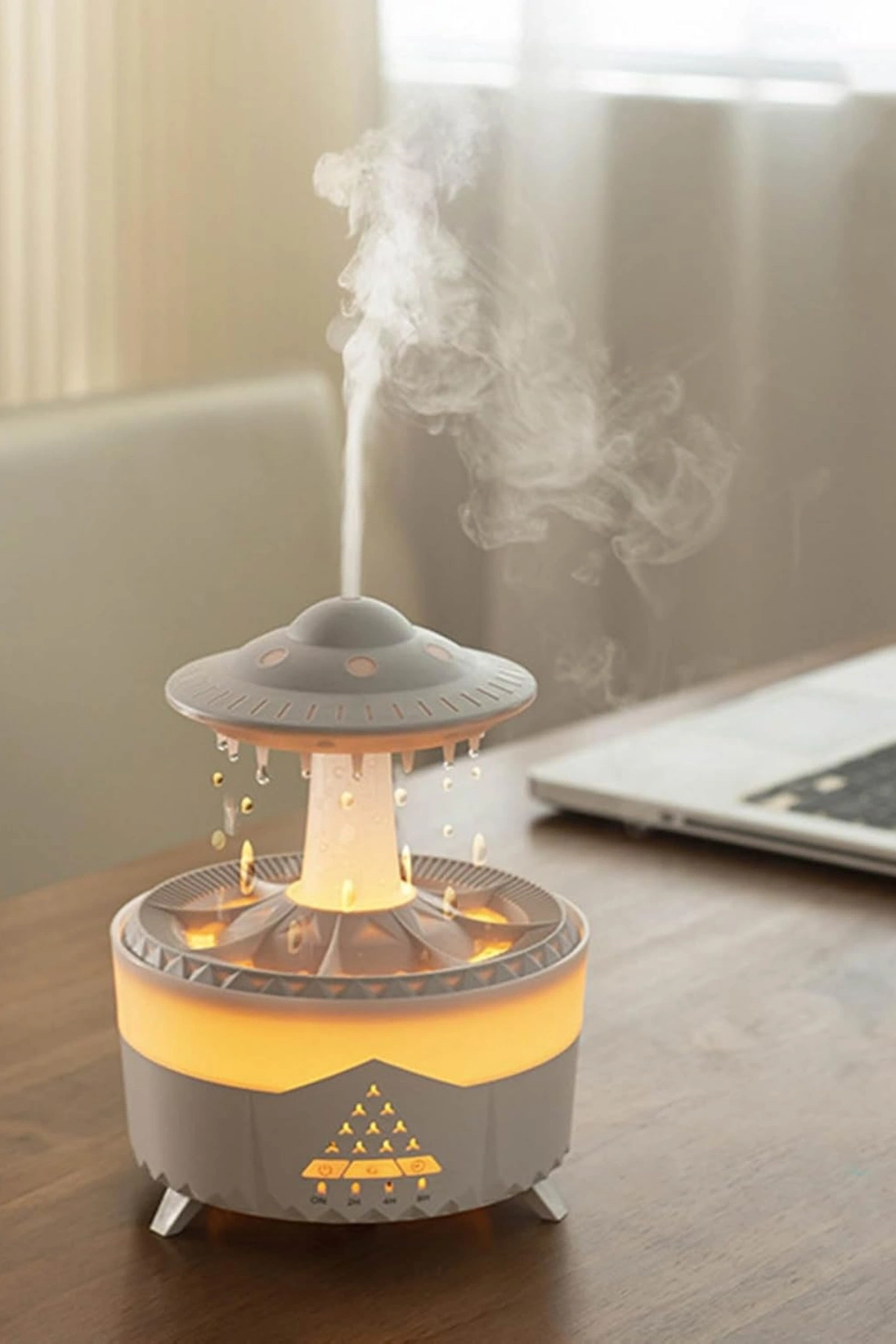 Leerfei  V56 Aroma Difüzör ve Ortam Nemlendirici - Dinlendirici  Renkli Işık, 350ml Kapasite