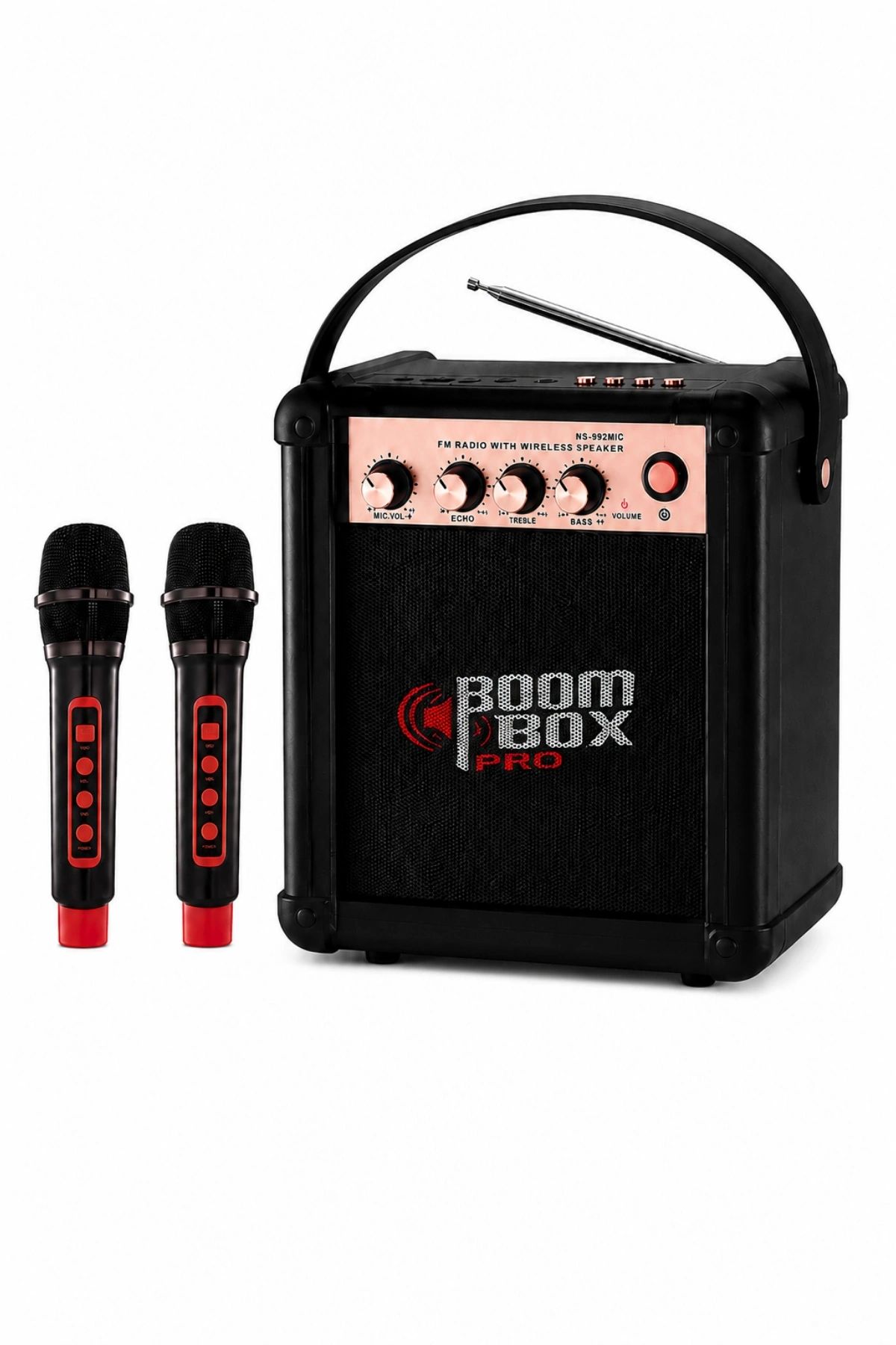 NSS NS-992MIC Boombox Pro Kablosuz Karaoke Hoparlör FM Radyo 2 Adet Mikrofon