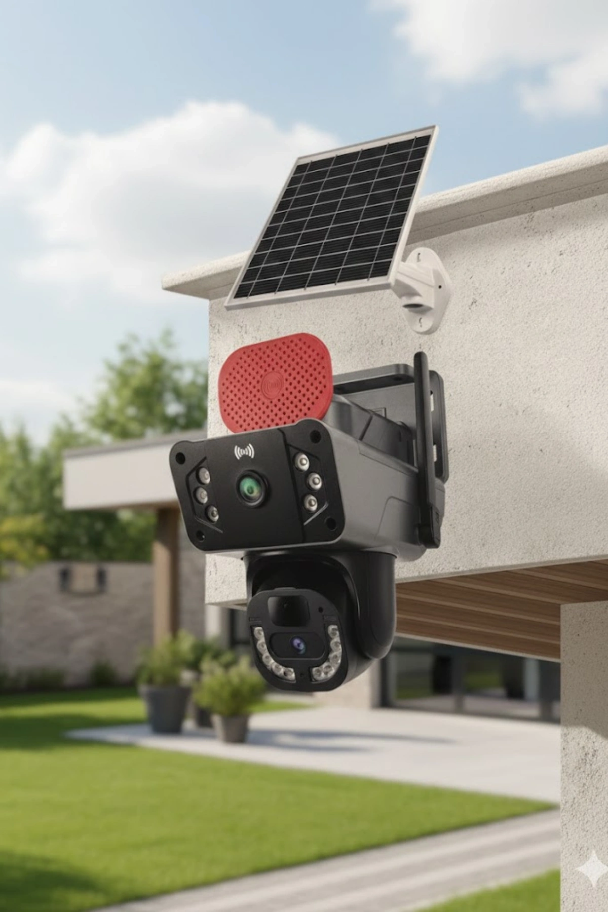 Okam Pro O-kam-3815E | 4G Destekli, Çift Lensli 6MP Güneş Enerjili PTZ Dış Mekan Kamera