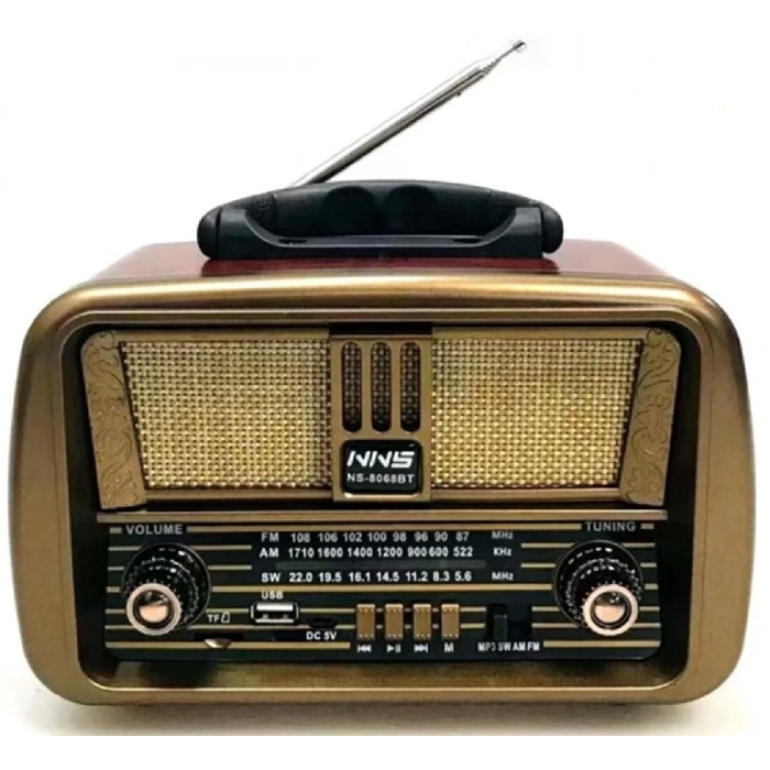 Nns Ns-8068BT Şarjlı Nostaljik Radyo - Bluetooth, TWS ve MP3 Çalar Özellikli