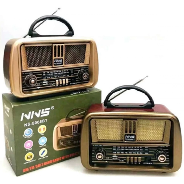 Nns Ns-8068BT Şarjlı Nostaljik Radyo - Bluetooth, TWS ve MP3 Çalar Özellikli