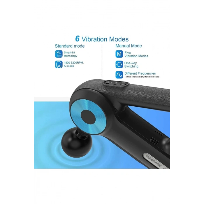 Auhma Şarjlı Masaj Tabancası Sporcu Masaj Aleti 12 Başlıklı  Amg8