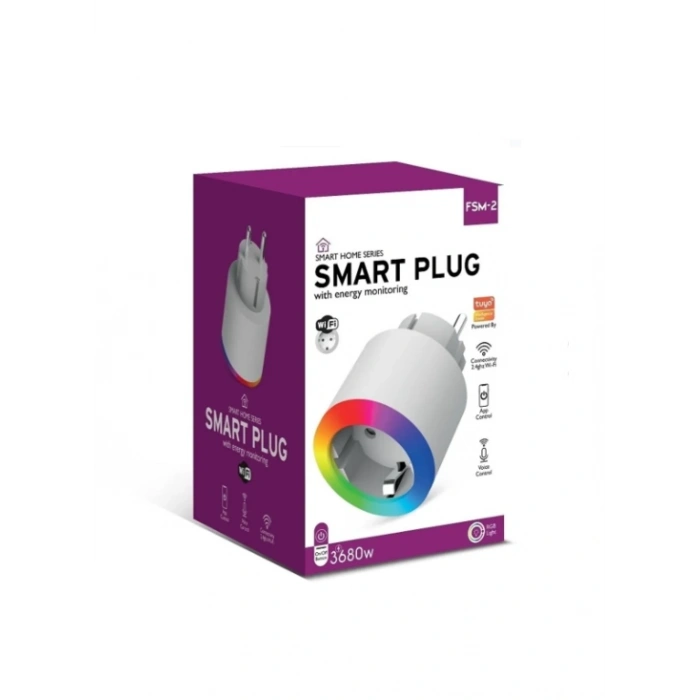 Fulltech Fsm2 Rgb Ledli 3680W Akıllı Wi-Fi Kontrollü Priz