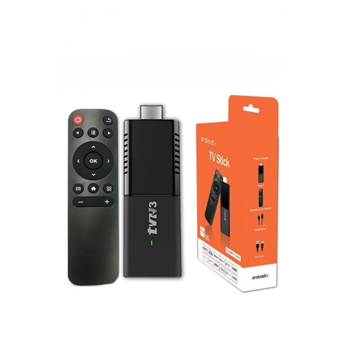 4K Ultra HD Android TV Stick - 8GB+128GB Depolama, Wi-Fi ve Bluetooth Kumandalı TV Çevirici