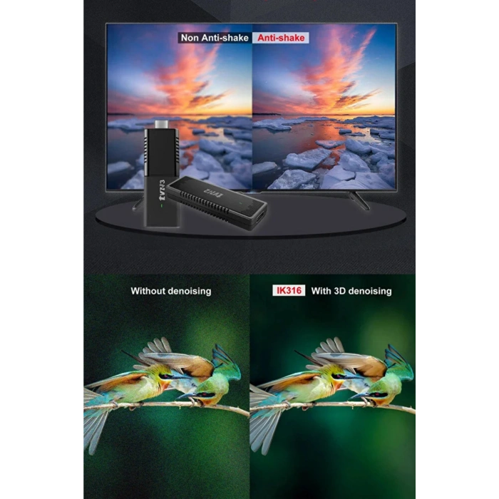 4K Ultra HD Android TV Stick - 8GB+128GB Depolama, Wi-Fi ve Bluetooth Kumandalı TV Çevirici