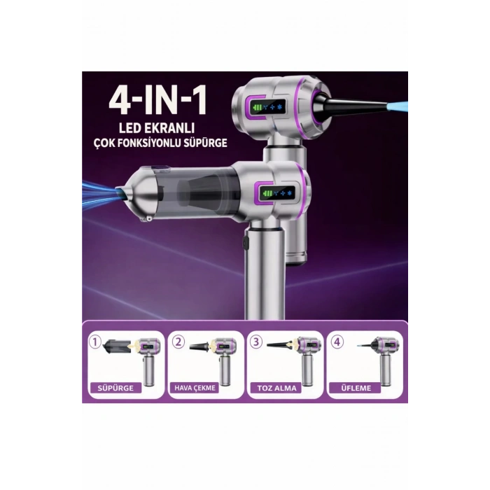 Leerfei LF-6697APlus 8in1 Şarjlı Araç Süpürgesi 20000PA Yüksek Emiş Gücü, El Süpürgesi