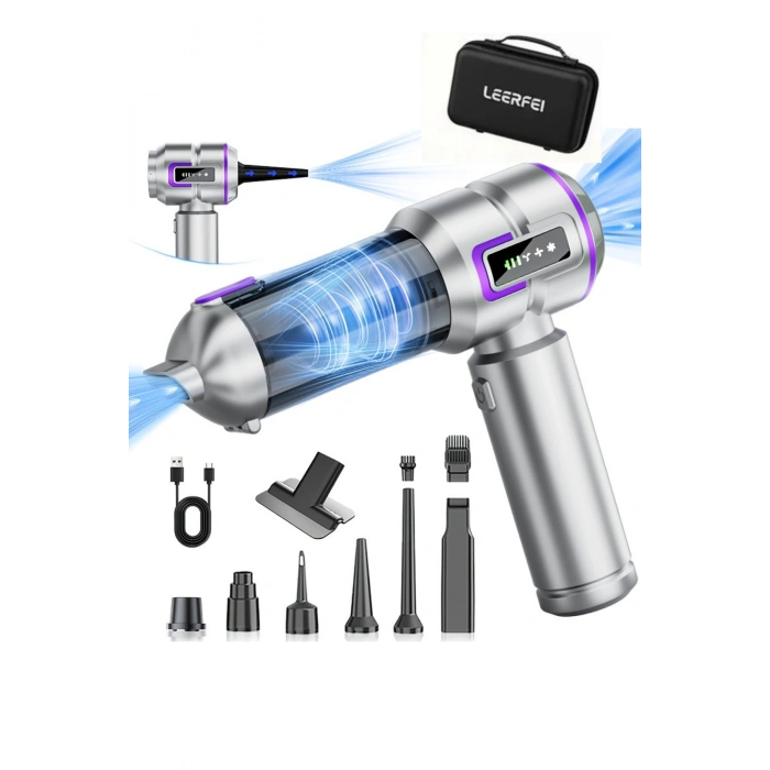 Leerfei LF-6697APlus 8in1 Şarjlı Araç Süpürgesi 20000PA Yüksek Emiş Gücü, El Süpürgesi