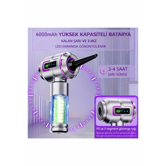 Leerfei LF-6697APlus 8in1 Şarjlı Araç Süpürgesi 20000PA Yüksek Emiş Gücü, El Süpürgesi