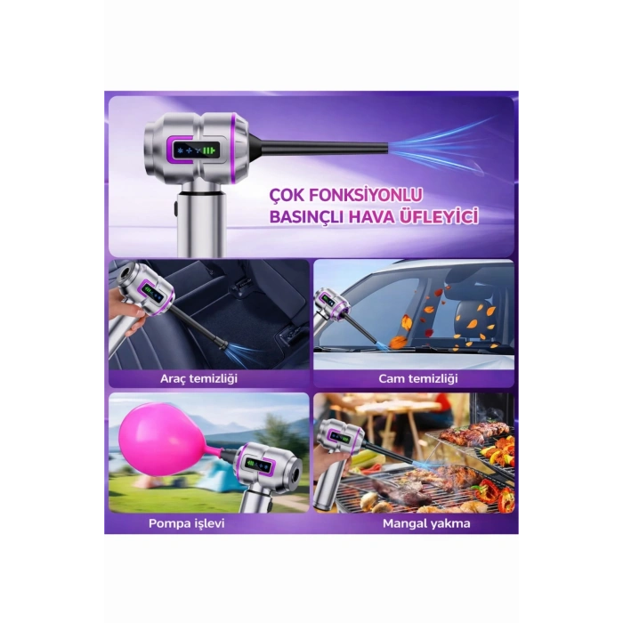 Leerfei LF-6697APlus 8in1 Şarjlı Araç Süpürgesi 20000PA Yüksek Emiş Gücü, El Süpürgesi