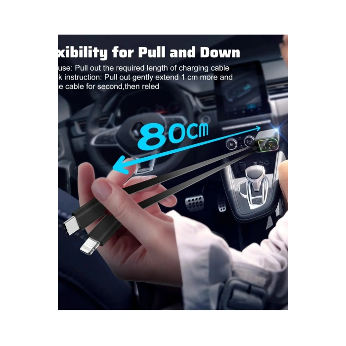 Leerfei A29 Starry Sky Araç Şarj Cihazı 66w Hızlı Şarj PD Kablolu Tavan Işıklı