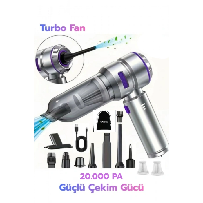 Leerfei HL-121 Araç Süpürgesi 20000PA Yüksek Emiş Gücü, 6000mAh Batarya