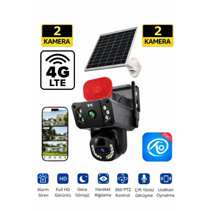 O-kam Pro Okam-3815E | 4G Destekli, Çift Lensli 6MP Güneş Enerjili PTZ Dış Mekan Kamera