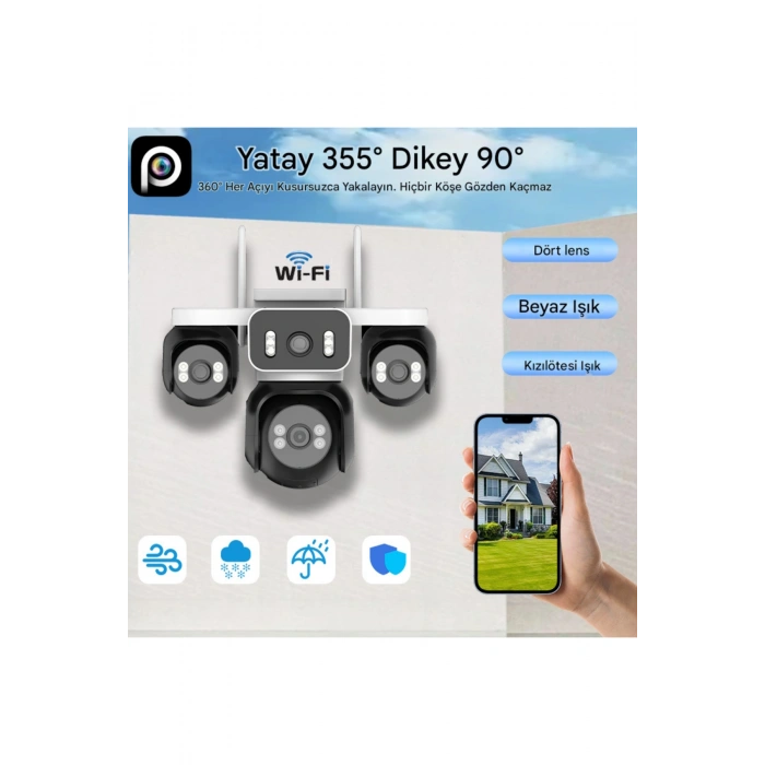 Esvısıon Es-5804 4K Ultra HD 4 Kameralı Wifi Akıllı Güvenlik Kamera