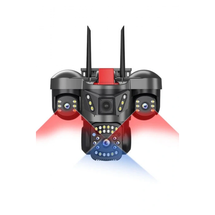 O-kam Pro Okam-5011 3 Lensli 9MP Wifi PTZ Dış Mekan Güvenlik Kamerası