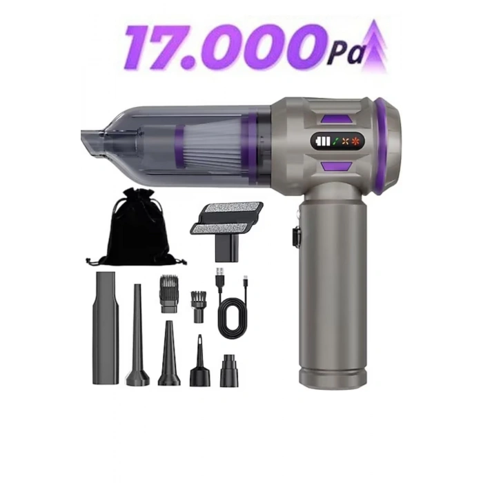 Auhma AHV-20 Kablosuz Araç El Süpürgesi & Toz Üfleme Makinesi - 17000 PA Güçlü Vakum