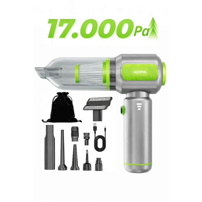 Auhma Ahv-19 Kablosuz Araç Süpürgesi ve Toz Üfleme Makinesi - 17.000 Pa Vakum Gücü - 6000mAh Batarya