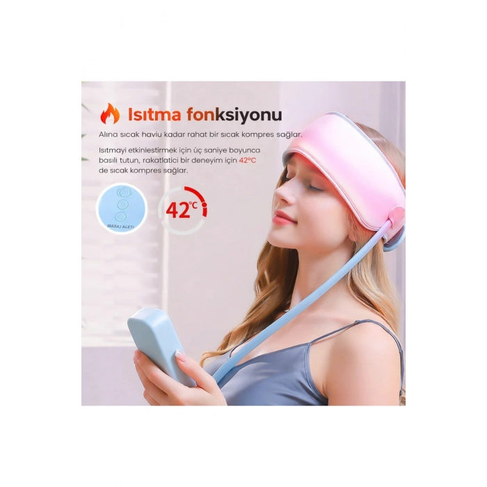 Glr JKQ-567 Yoğurma ve Titreşimli Kafa Masaj Aleti - 3 Modlu Hava Yastıklı Baş Masaj Bandı -