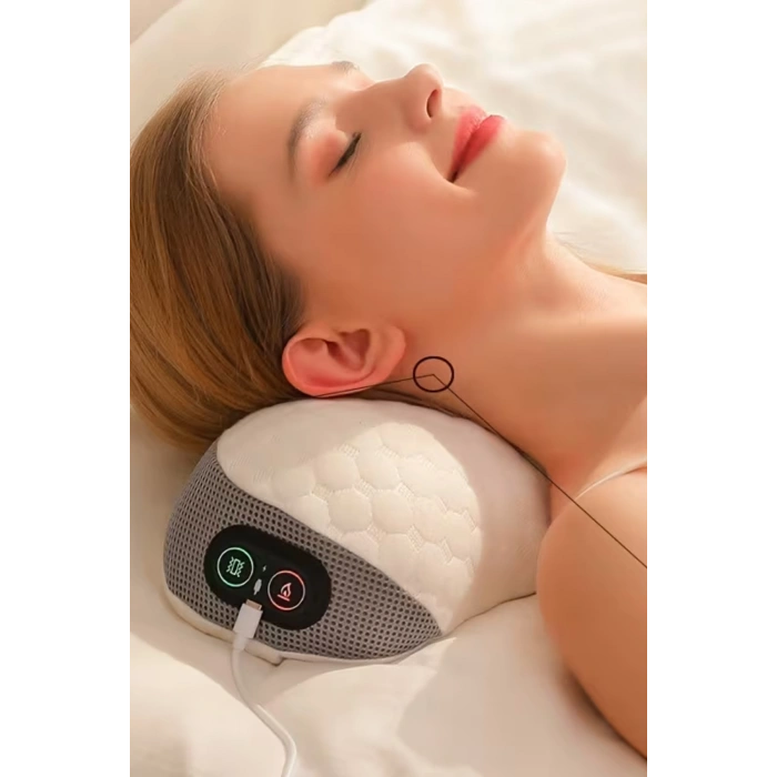 Glr Lz-08 Isıtmalı ve Titreşimli Boyun Masaj Yastığı - Masaj Cihazı - 3 Kademeli Termostatik Isı