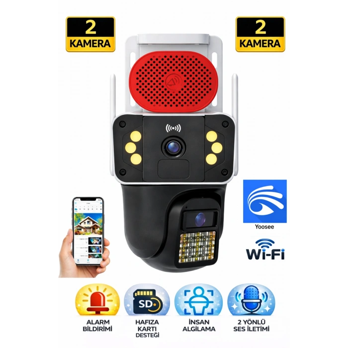 Blic Blm-94 6MP Çift Lens Wi-Fi Hareketli PTZ Dış Mekan Güvenlik Kamerası