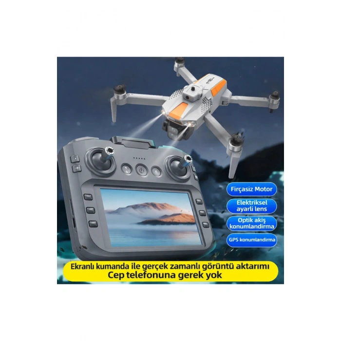 R06 HD Kameralı Drone - Büyük Ekranlı Uzaktan Kumandalı- Katlanabilir