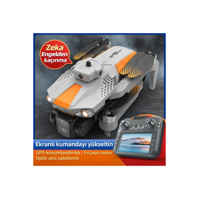 R06 HD Kameralı Drone - Büyük Ekranlı Uzaktan Kumandalı- Katlanabilir