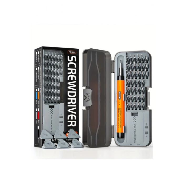 Leerfei TK-S001 Pro Tech 38 Parça Hassas Şarjlı Tornavida Seti