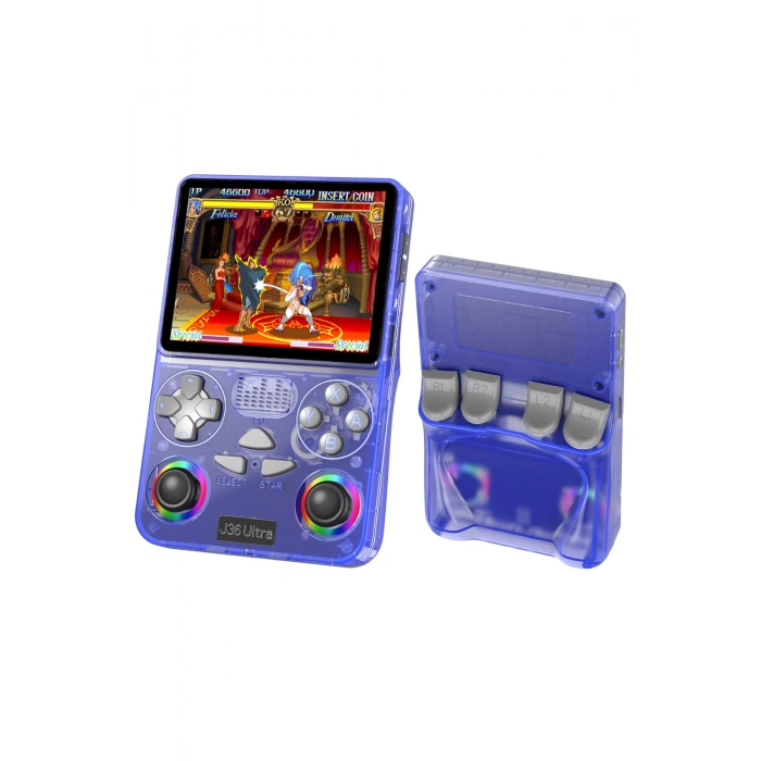 J36 Ultra Siyah Retro Oyun Konsolu - 3.5 inç IPS Ekran Wifili Taşınabilir El Atarisi