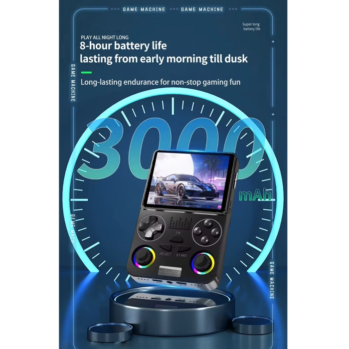 J36 Ultra Siyah Retro Oyun Konsolu - 3.5 inç IPS Ekran Wifili Taşınabilir El Atarisi