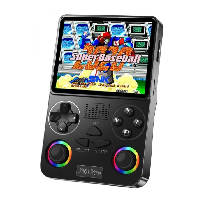 J36 Ultra Siyah Retro Oyun Konsolu - 3.5 inç IPS Ekran Wifili Taşınabilir El Atarisi