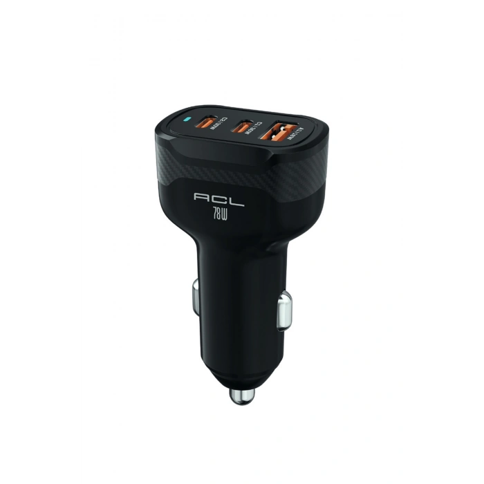 Acl Acc-04 78W Süper Hızlı Araç Şarj Cihazı ? Çift PD 30W + QC 3.0 18W Üç Portlu