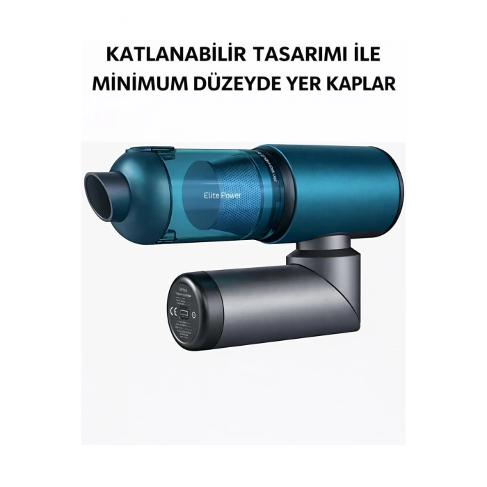 Auhma Elite Power AHV-27 Mavi Şarjlı Araç Süpürgesi -20.000 PA Emiş Gücü 7800 Mah