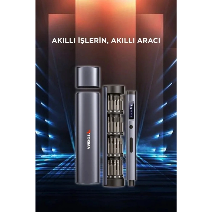 Torima TTS-01 3.7V Şarjlı Tornavida Seti (32 Parça Uç + Taşıma Çantalı)