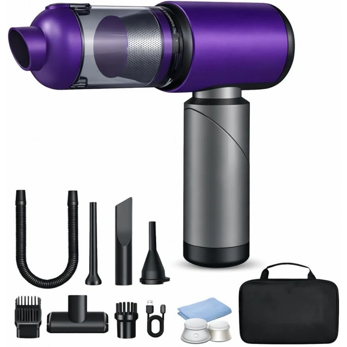 Auhma Elite Power AHV-27 Mor Şarjlı Araç Süpürgesi -20.000 PA Emiş Gücü 7800 Mah