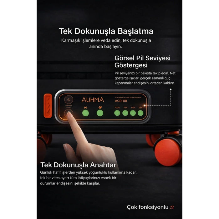 Auhma ACR-08 Elite Power Brushless Kablosuz Basınçlı Yıkama Makinesi - 13 Litre Tekerlekli Su Tanklı