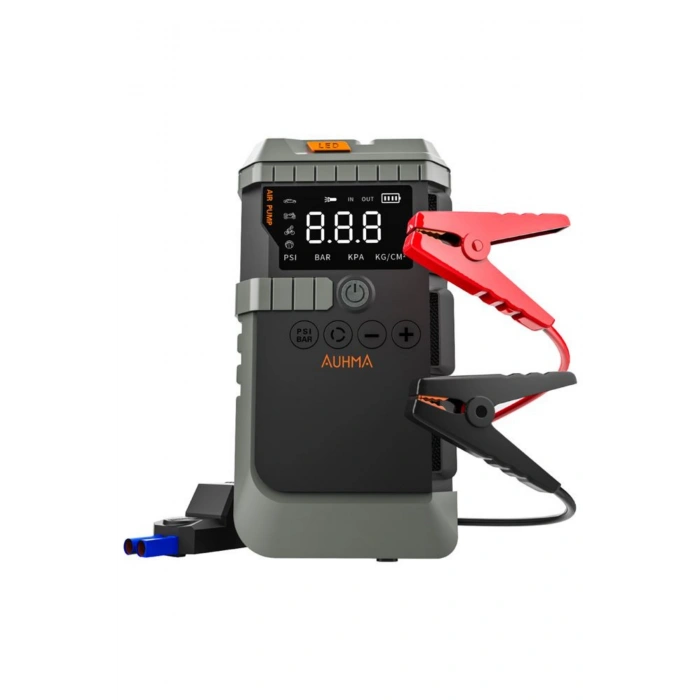 Auhma A7711 Araç Akü Takviye Cihazı ve Dijital Hava Pompası - 12000mAh, 1200A, 150 PSI