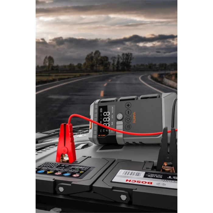 Auhma A7711 Araç Akü Takviye Cihazı ve Dijital Hava Pompası - 12000mAh, 1200A, 150 PSI