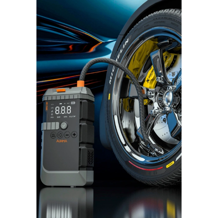 Auhma A7711 Araç Akü Takviye Cihazı ve Dijital Hava Pompası - 12000mAh, 1200A, 150 PSI