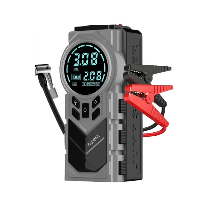 Auhma A7722 Taşınabilir Akü Takviye Cihazı 150 PSI Dijital Hava Kompresörü 8000 mAh