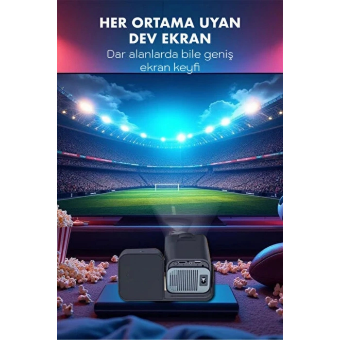 Hepu HP-SP01 Karaoke Projeksiyon Seti - Ev Sineması ve Çift Mikrofonlu Hoparlör