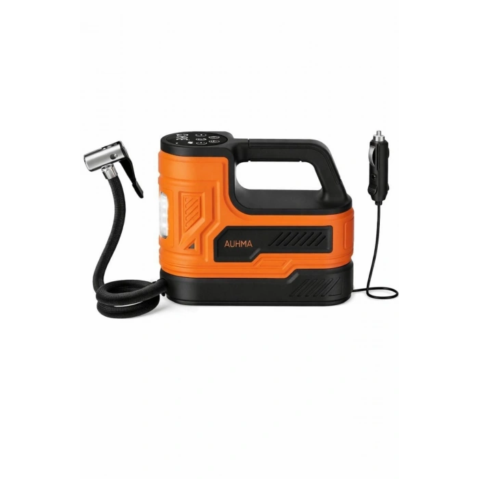 Auhma A7788 Dijital Ekranlı Taşınabilir Araç Lastik Hava Kompresörü - 150 PSI - 12V Çakmaklık Girişli