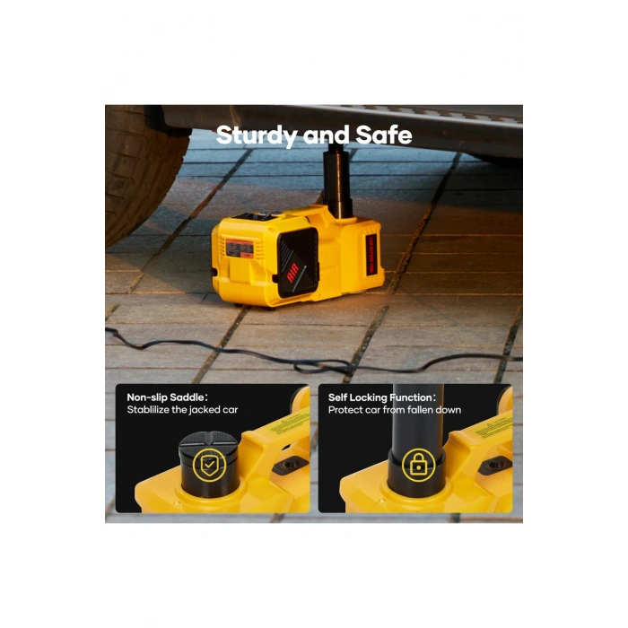 Auhma AHJ-01 5 Ton Elektrikli Hidrolik Kriko Seti - Hava Pompası 4ü 1 Arada Araba Tamir Kiti