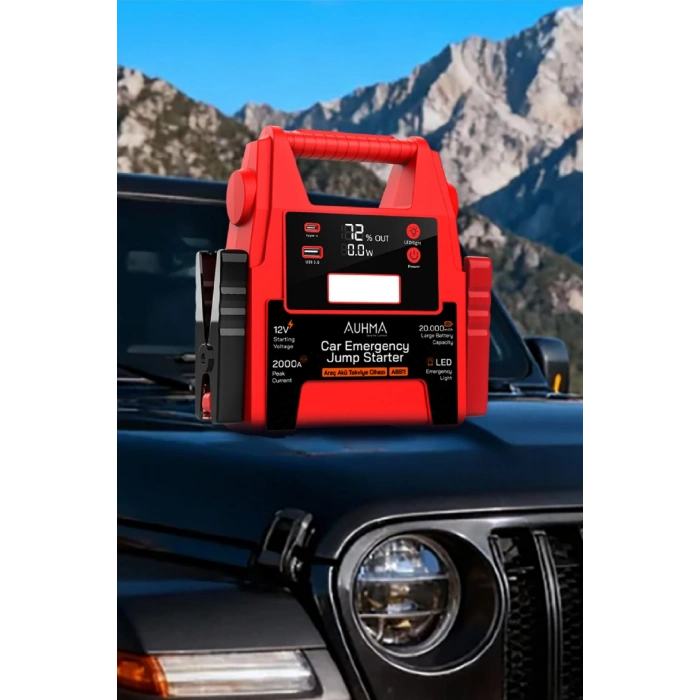 Auhma A8811 20000mAh 2000A Peak Araç Akü Takviye Cihazı & Powerbank - 12V Jump Starter