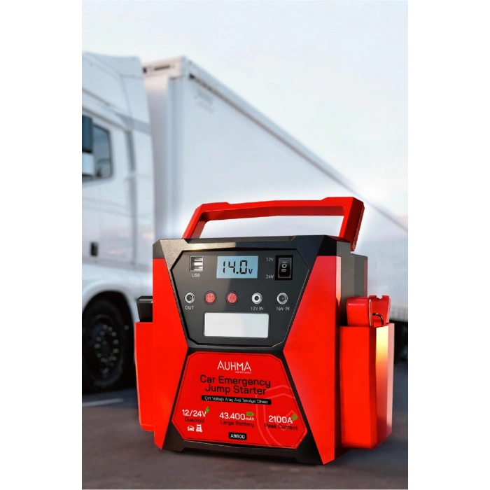 Auhma A8800 43.400mAh 12V/24V Çift Voltajlı 2100A Akü Takviye Cihazı Powerbank Jump Starter