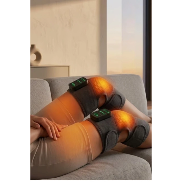 Auhma Amg33 Kablosuz Şarjlı Isıtmalı Titreşimli Eklem ve Diz Masaj Aleti -2 Adet-