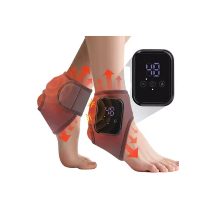 Auhma Amg36 LCD Ekranlı Çiftli Ayak Bileği Isıtıcı ve Masaj Cihazı - 2000 mAh -2 Adet-