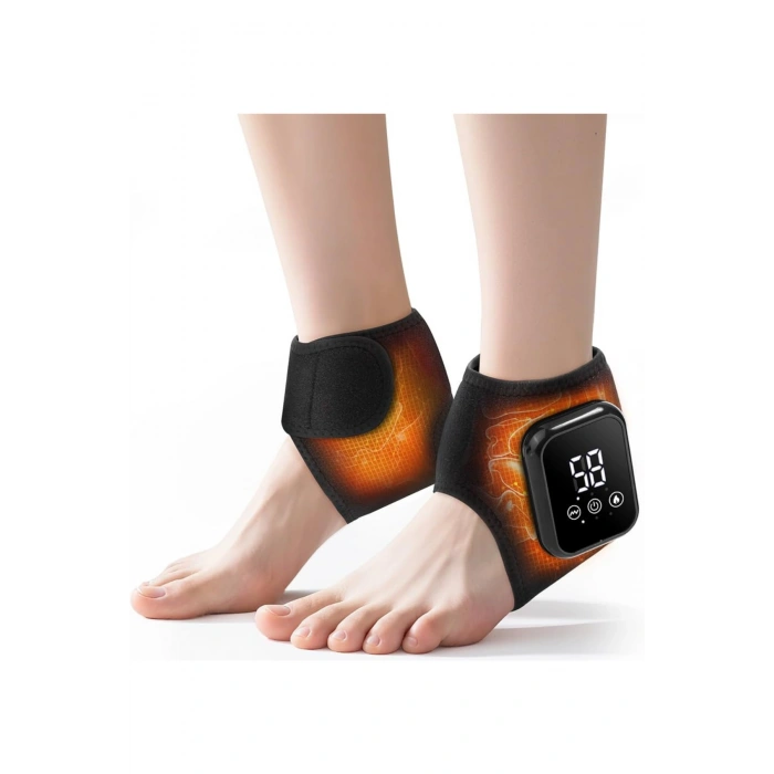 Auhma Amg36 LCD Ekranlı Çiftli Ayak Bileği Isıtıcı ve Masaj Cihazı - 2000 mAh -2 Adet-