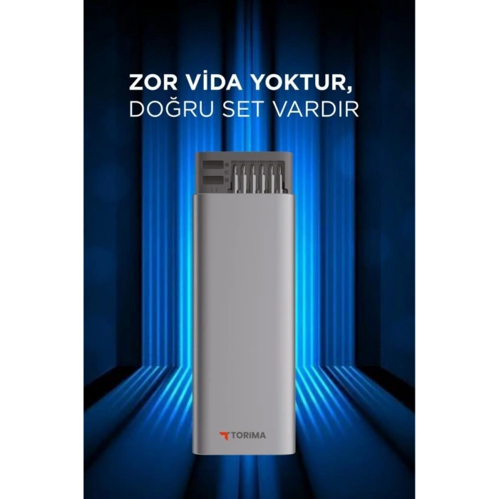 Torima TTS-02 Manyetik Hassas Tornavida Takımı - 48 Farklı S2 Çelik Uç - Alüminyum Şık Kasa