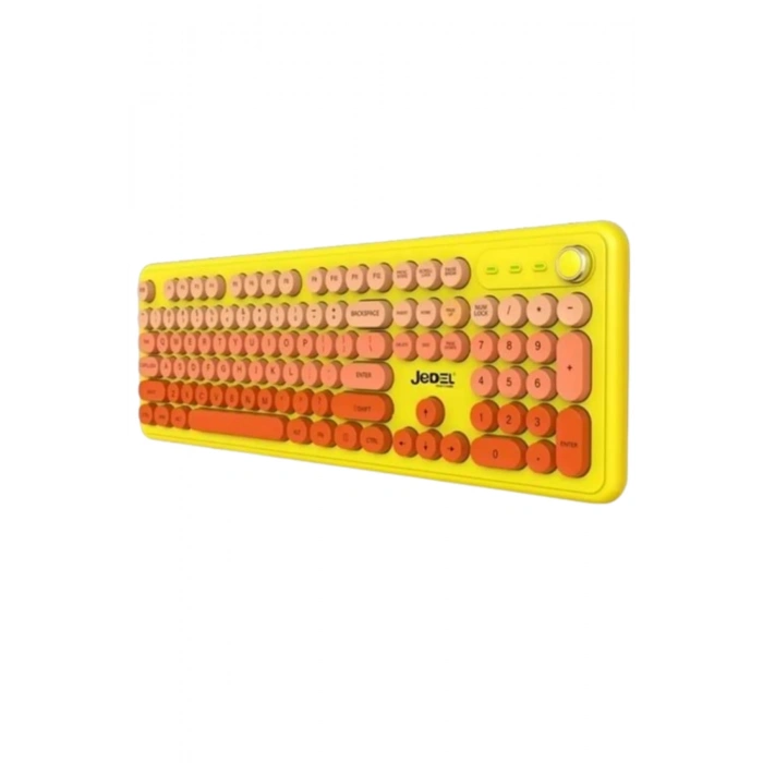 Jedel WKB104 Kablosuz Bluetooth + 2.4Ghz Çift Modlu Klavye - Retro Daktilo Tasarımlı