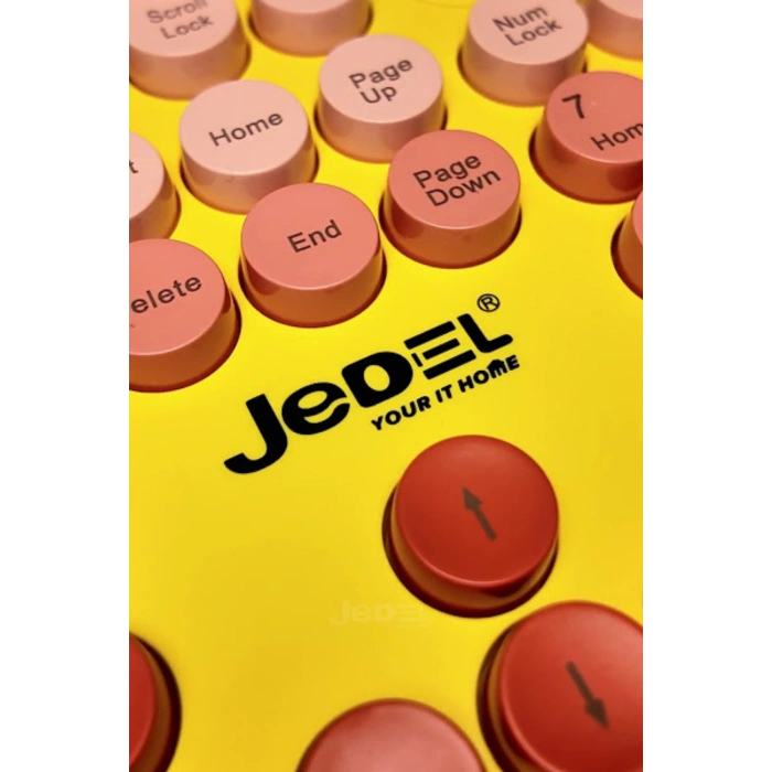Jedel WKB104 Kablosuz Bluetooth + 2.4Ghz Çift Modlu Klavye - Retro Daktilo Tasarımlı
